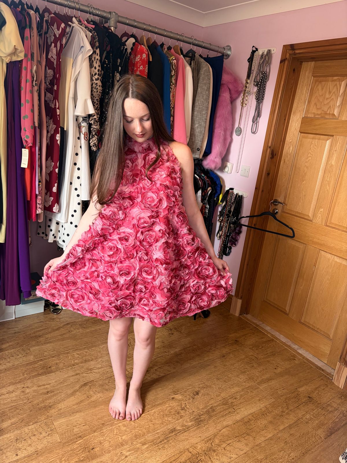 Forever Unique 3D Floral Halterneck Mini Dress — photo 3 of 7