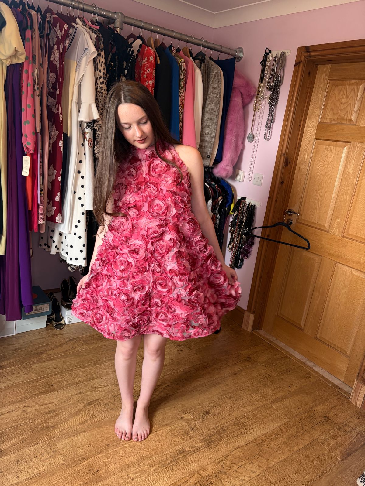 Forever Unique 3D Floral Halterneck Mini Dress — photo 4 of 7
