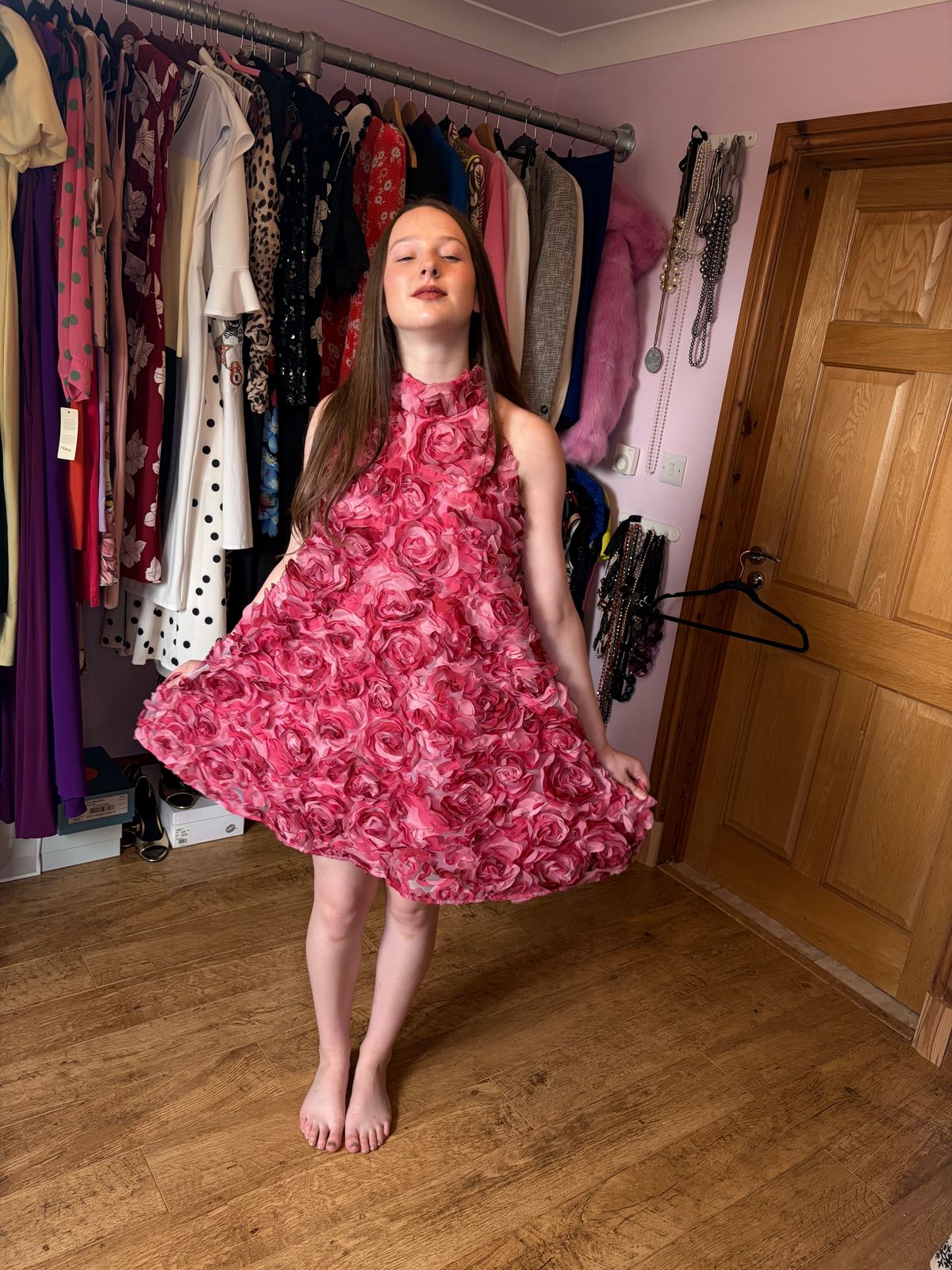 Forever Unique 3D Floral Halterneck Mini Dress — photo 5 of 7