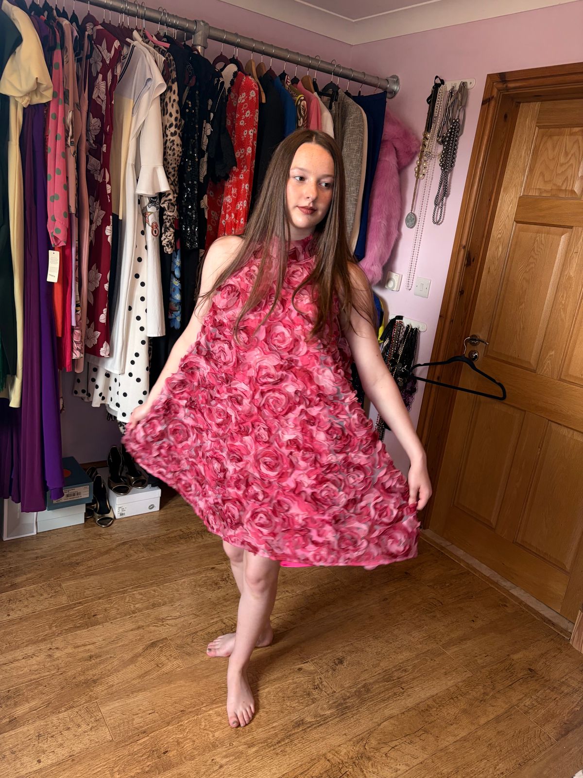 Forever Unique 3D Floral Halterneck Mini Dress — photo 7 of 7