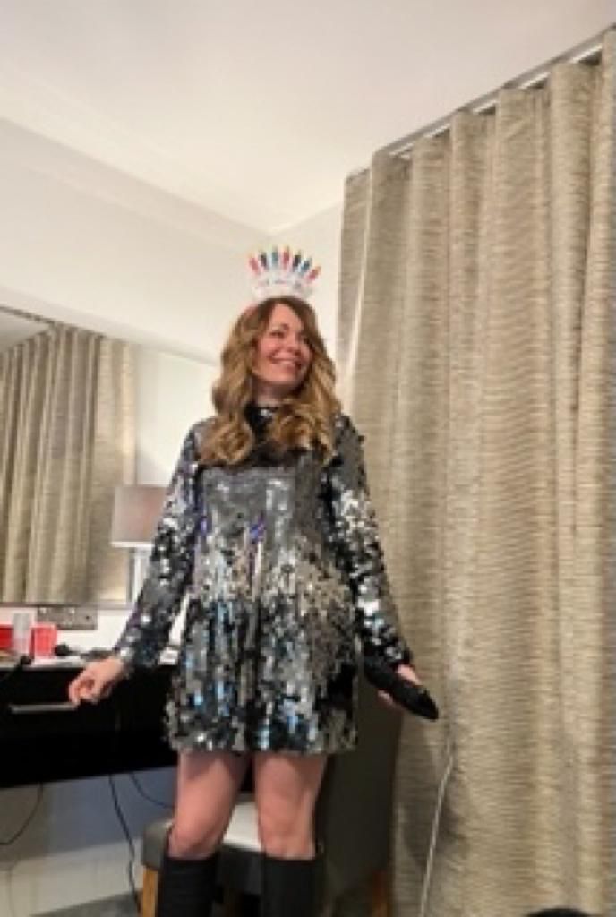 H&M Silver Sequin High Neck Mini Dress  — photo 2 of 4