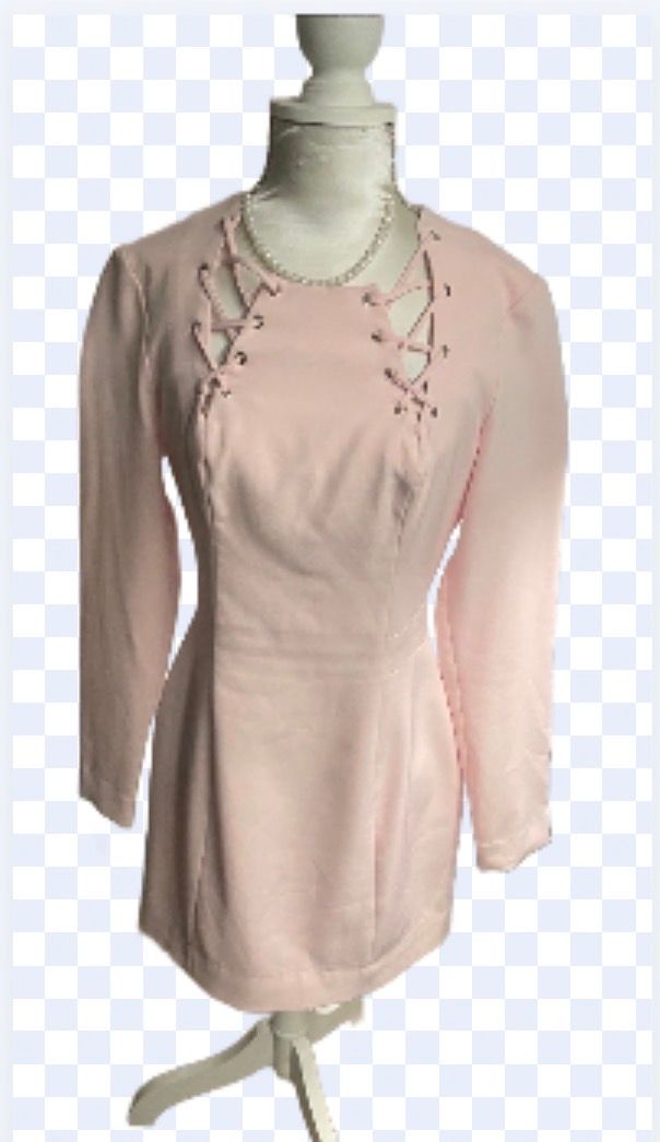 House of CB "Raina" Baby Pink Lace Up Mini Dress — photo 1 of 2
