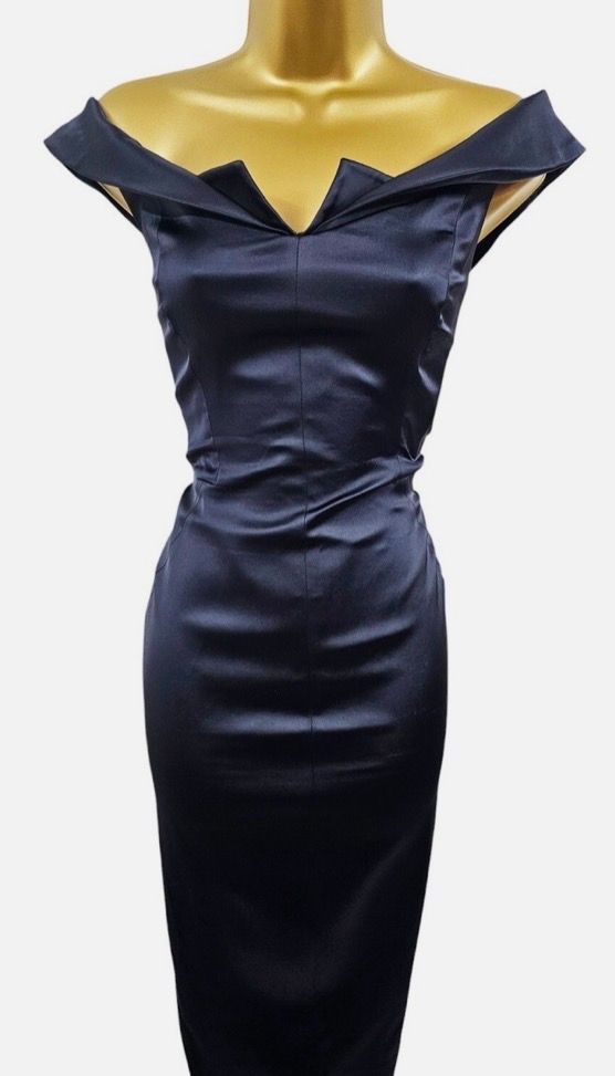 Karen Millen Navy Satin Occasion Dress  — photo 3 of 3