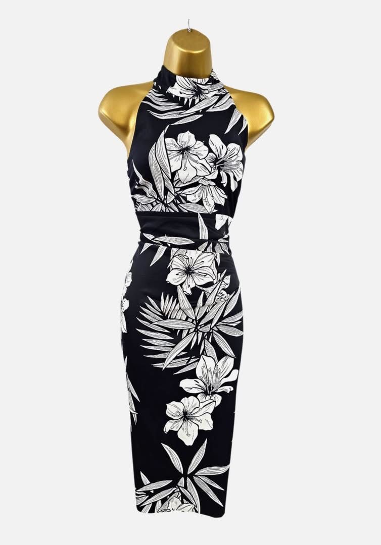 Karen Millen Vintage 2000's Halter Neck Oriental Wiggle Dress  — photo 1 of 2
