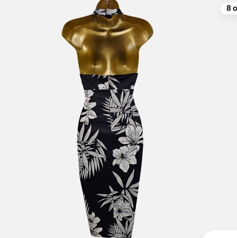 Karen Millen Vintage 2000's Halter Neck Oriental Wiggle Dress  — photo 2 of 2