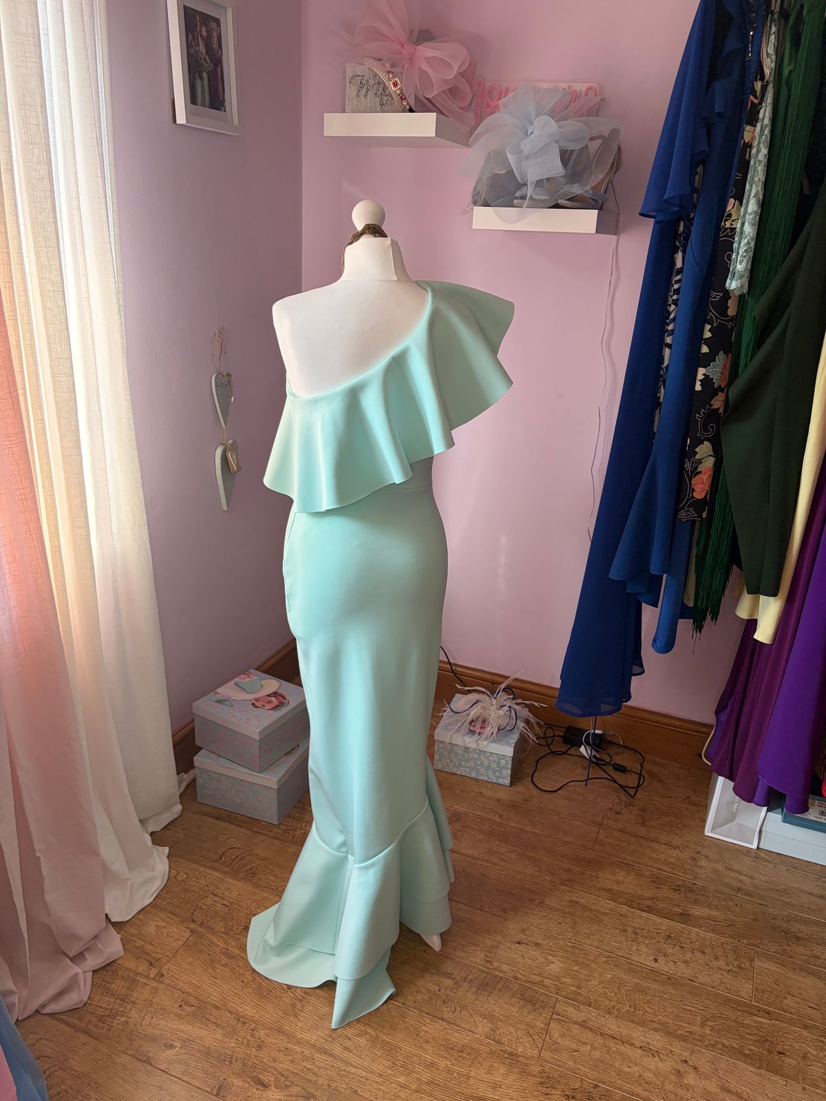 One Shoulder Ruffle Maxi Dress  — photo 6 of 11