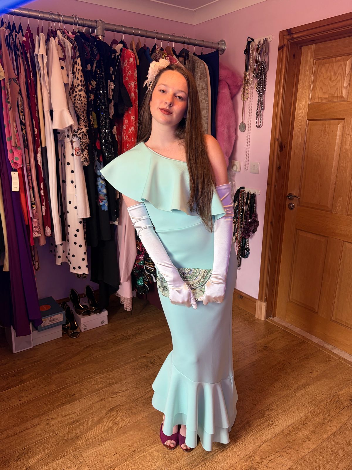 One Shoulder Ruffle Maxi Dress  — photo 7 of 11