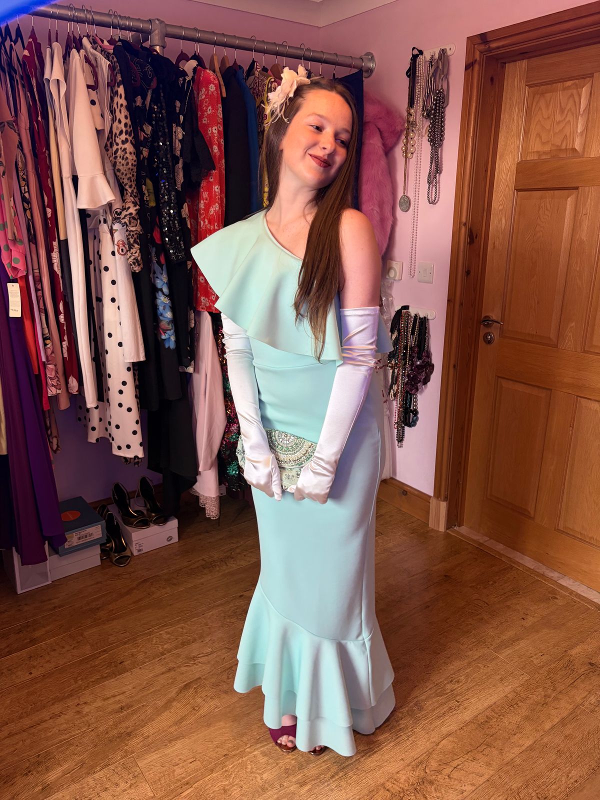 One Shoulder Ruffle Maxi Dress  — photo 9 of 11