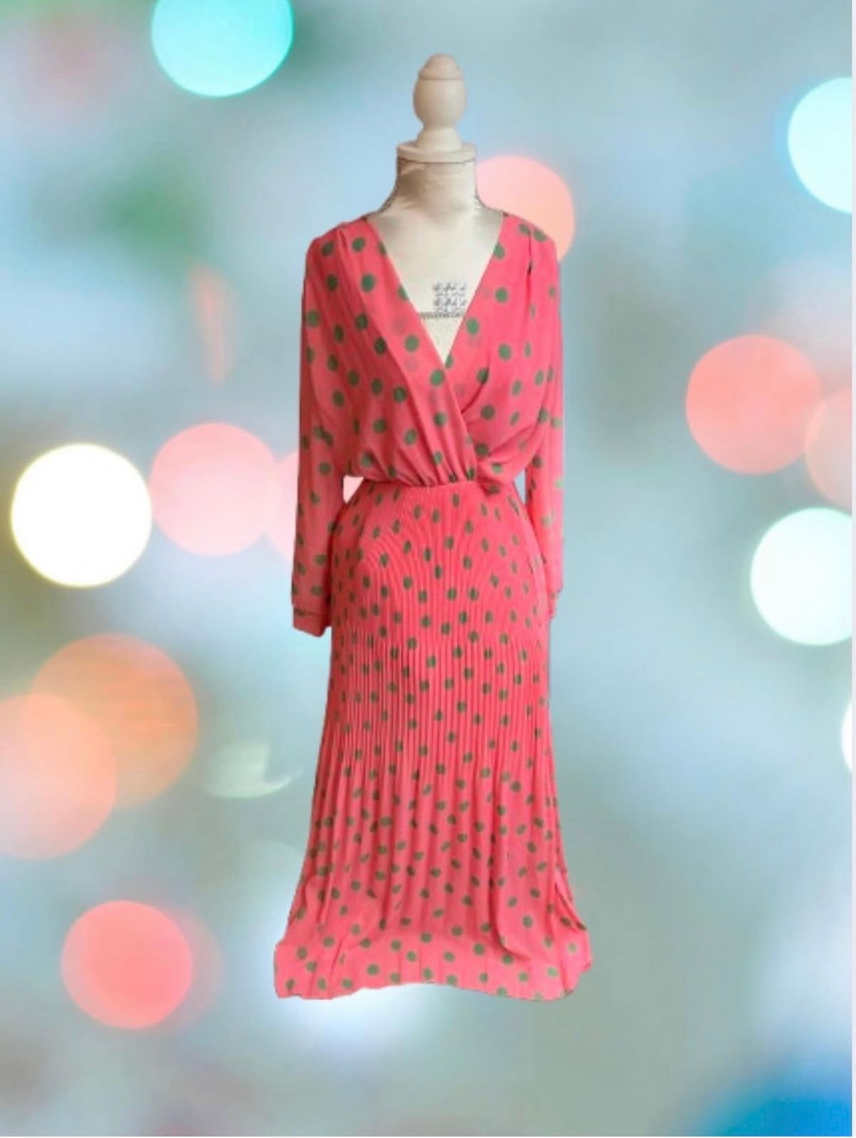 Polka dot pleated dress — photo 1 of 3