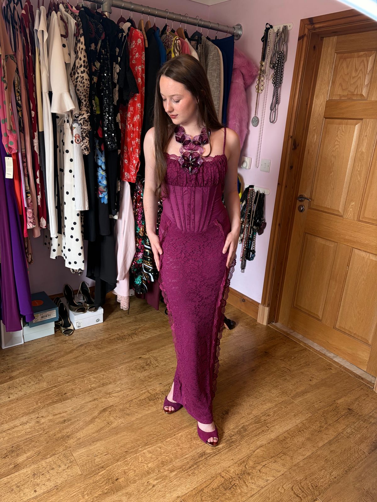 Sheer lace corset maxi dress  — photo 1 of 8