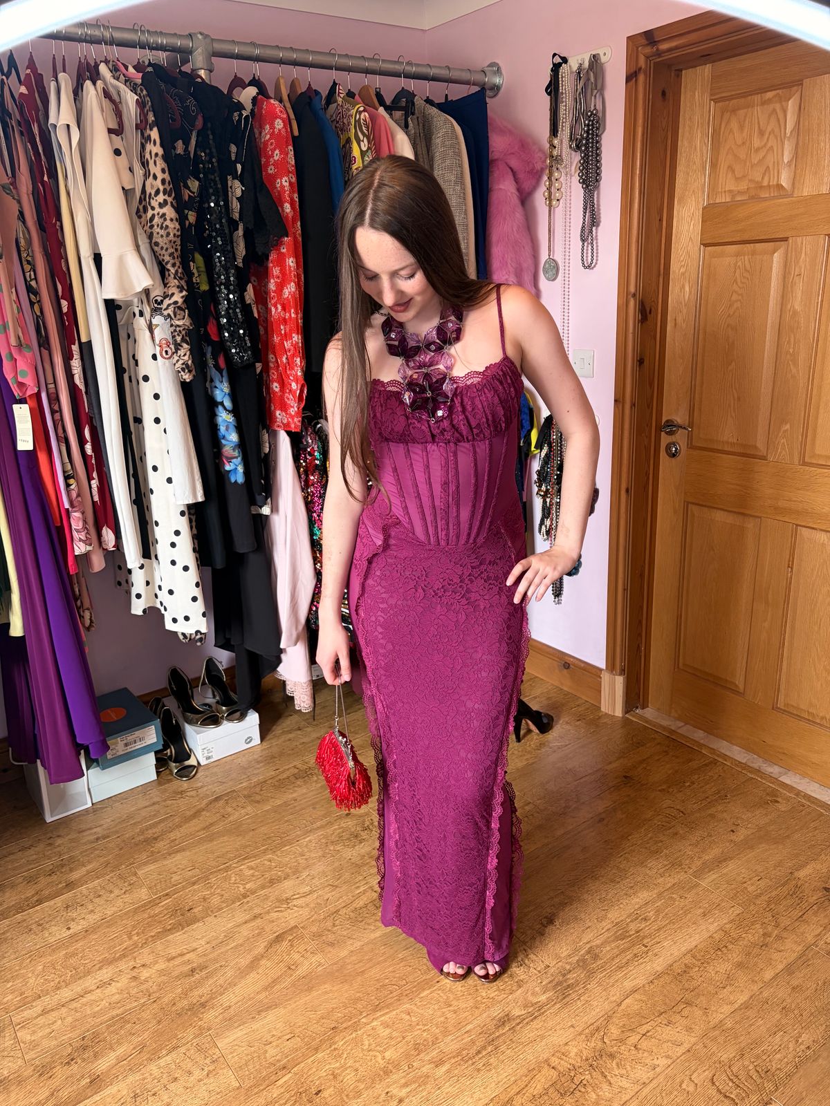 Sheer lace corset maxi dress  — photo 3 of 8