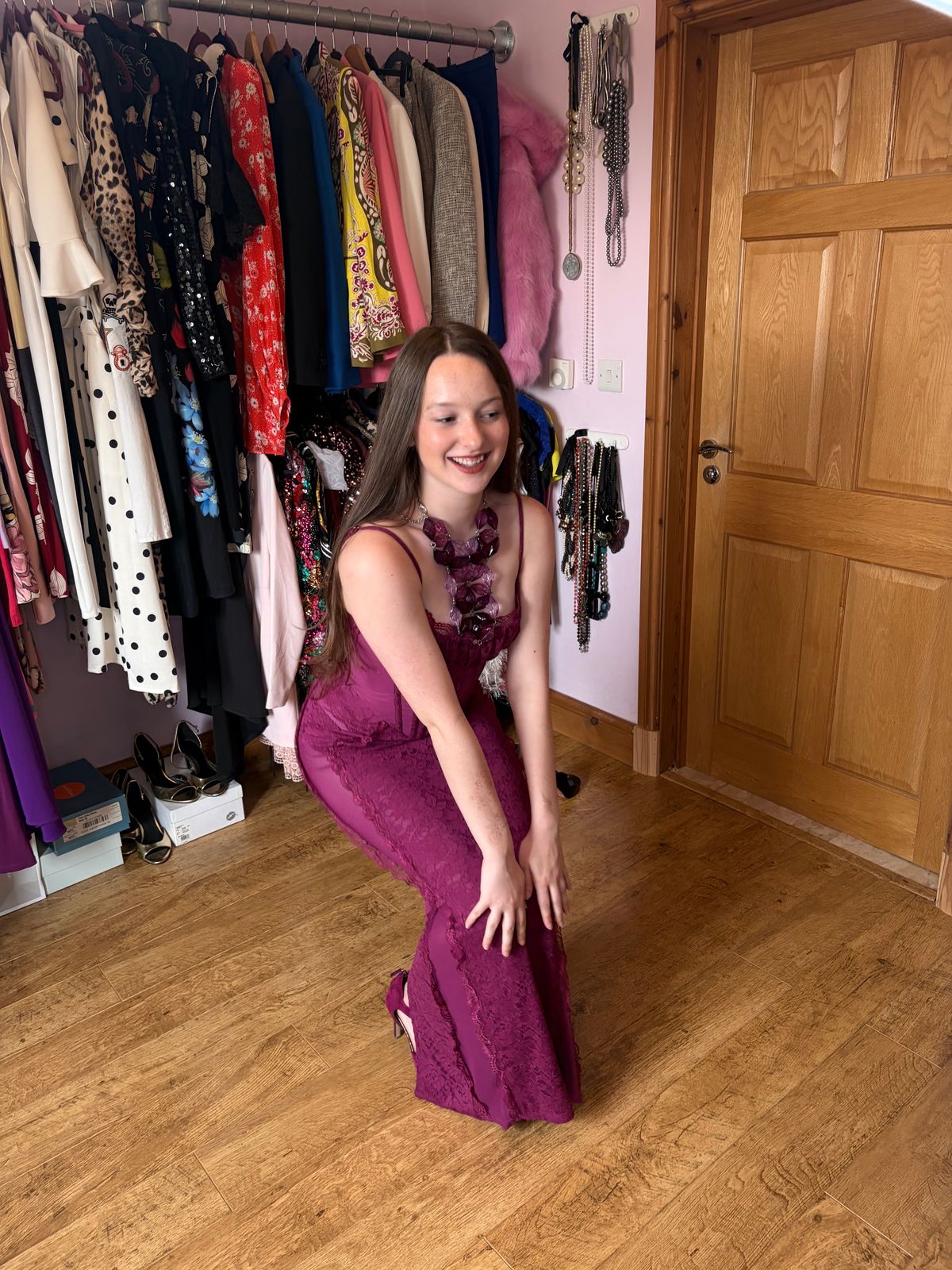 Sheer lace corset maxi dress  — photo 7 of 8