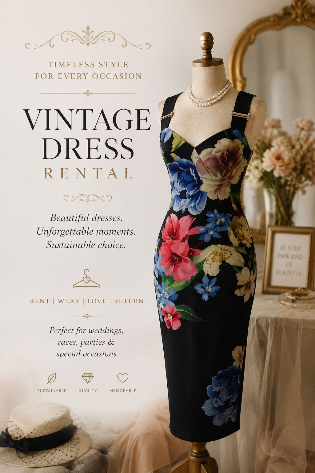 Ted Baker "Alexie Forget Me Not" Floral Strap Bodycon Midi Dress  — photo 1 of 2