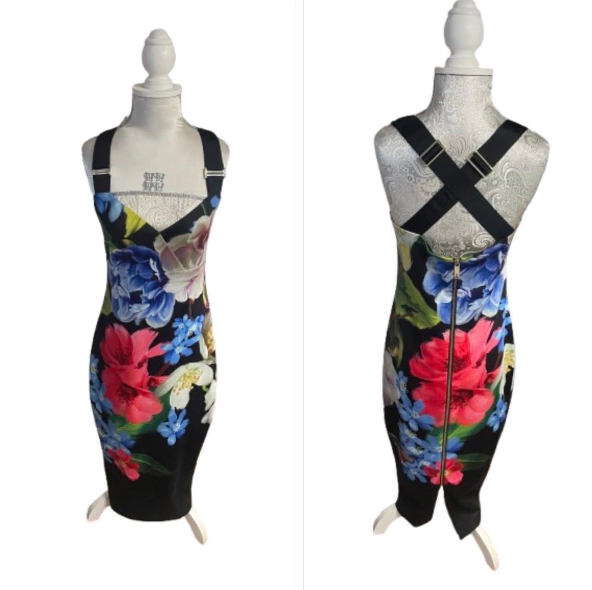 Ted Baker "Alexie Forget Me Not" Floral Strap Bodycon Midi Dress  — photo 2 of 2