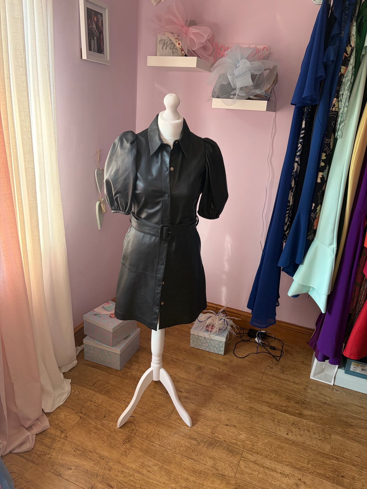 Ted Baker Black Leather Belted Dress  — photo 1 of 2