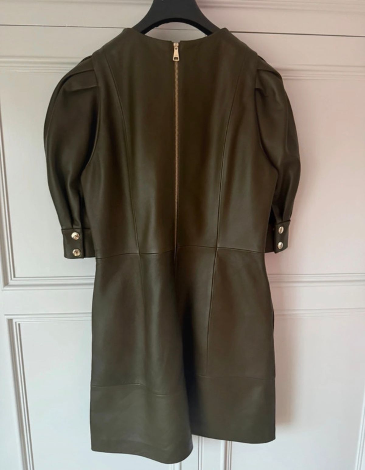 Ted Baker Leather Olive Green Dress  — photo 3 of 4