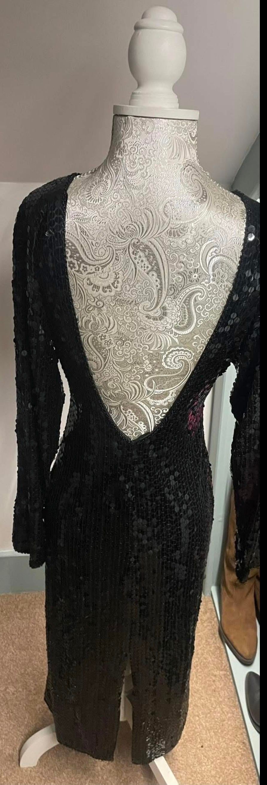 Vintage Black Sequin Dress New York  — photo 4 of 6