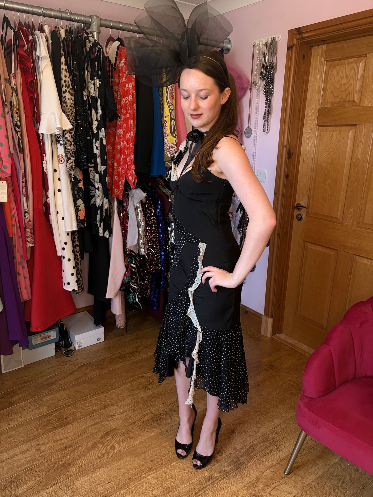 Y2k Karen Millen Silk Ruffle Cocktail Dress  — photo 11 of 18