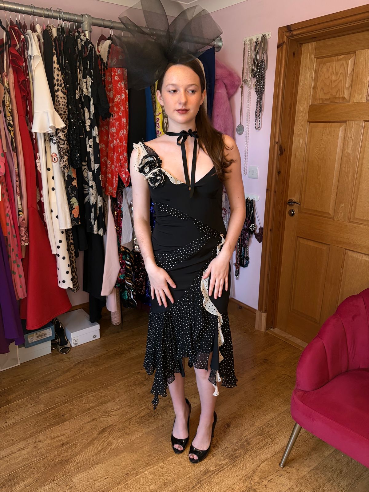 Y2k Karen Millen Silk Ruffle Cocktail Dress  — photo 18 of 18