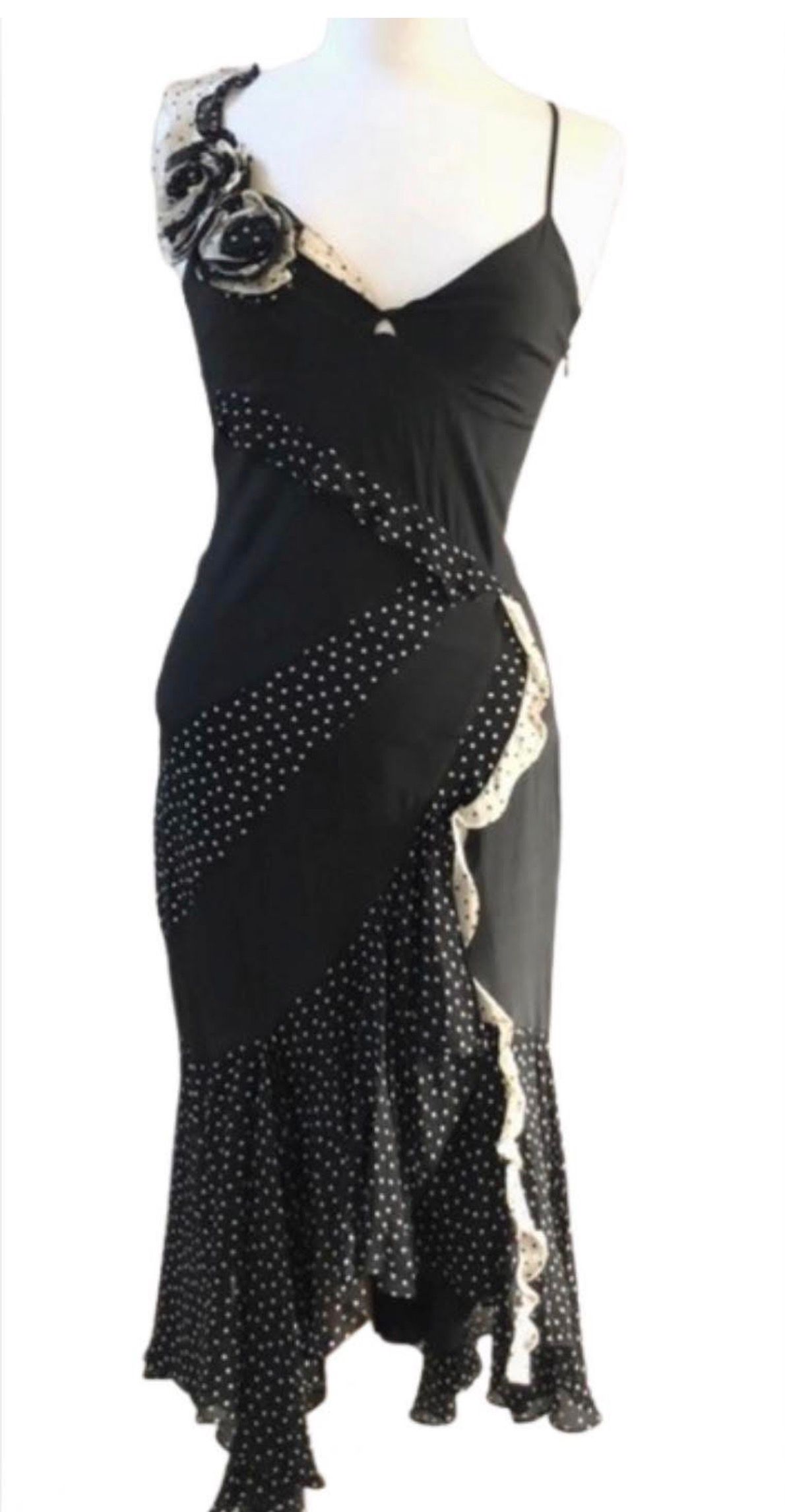 Y2k Karen Millen Silk Ruffle Cocktail Dress  — photo 4 of 18