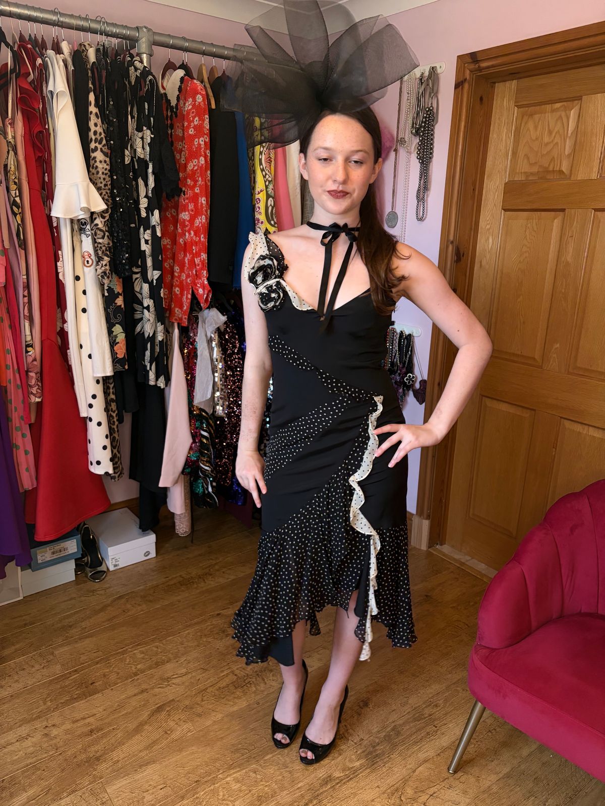 Y2k Karen Millen Silk Ruffle Cocktail Dress  — photo 9 of 18